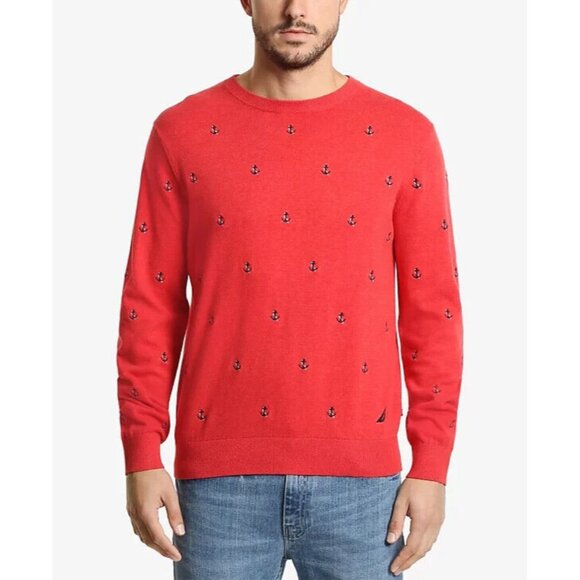 Nautica Men's Maritime Embroidered Sweater Red Size XL - Picture 1 of 3